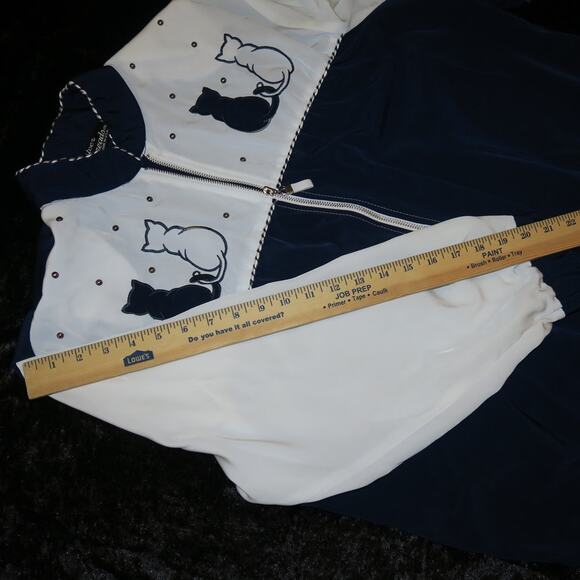 Vintage Cat Lover Jacket Beaded Embroidered Rope Western Sz Large Shoulder Pads - Picture 15 of 16